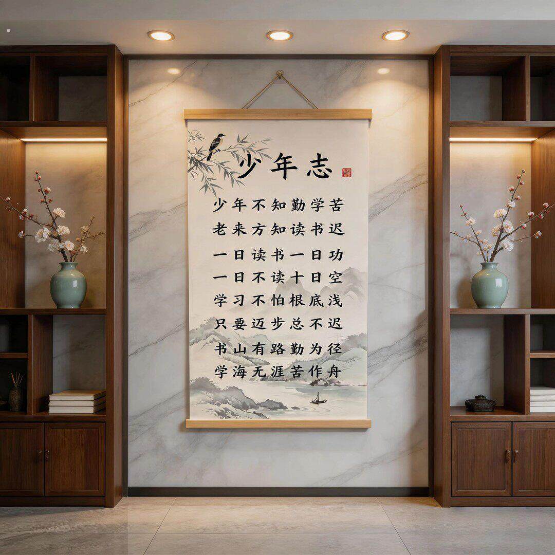 少年志书法字画家训挂画挂图不知勤学苦书法励志书房办公室客厅