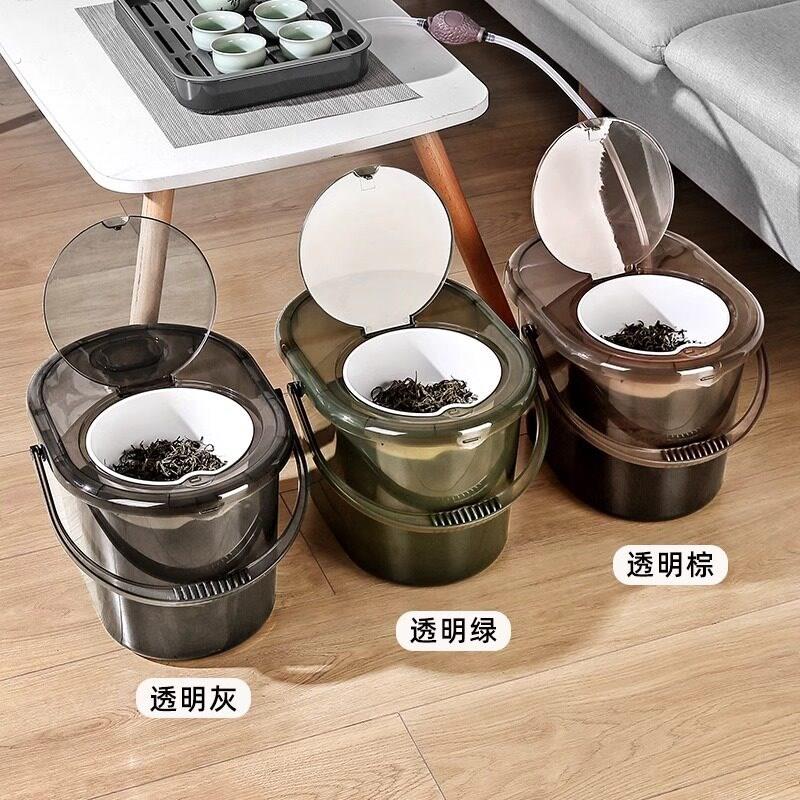 茶台塑料废水桶矮款小号茶水桶茶渣桶垃圾分离扁款茶桶新款排水桶
