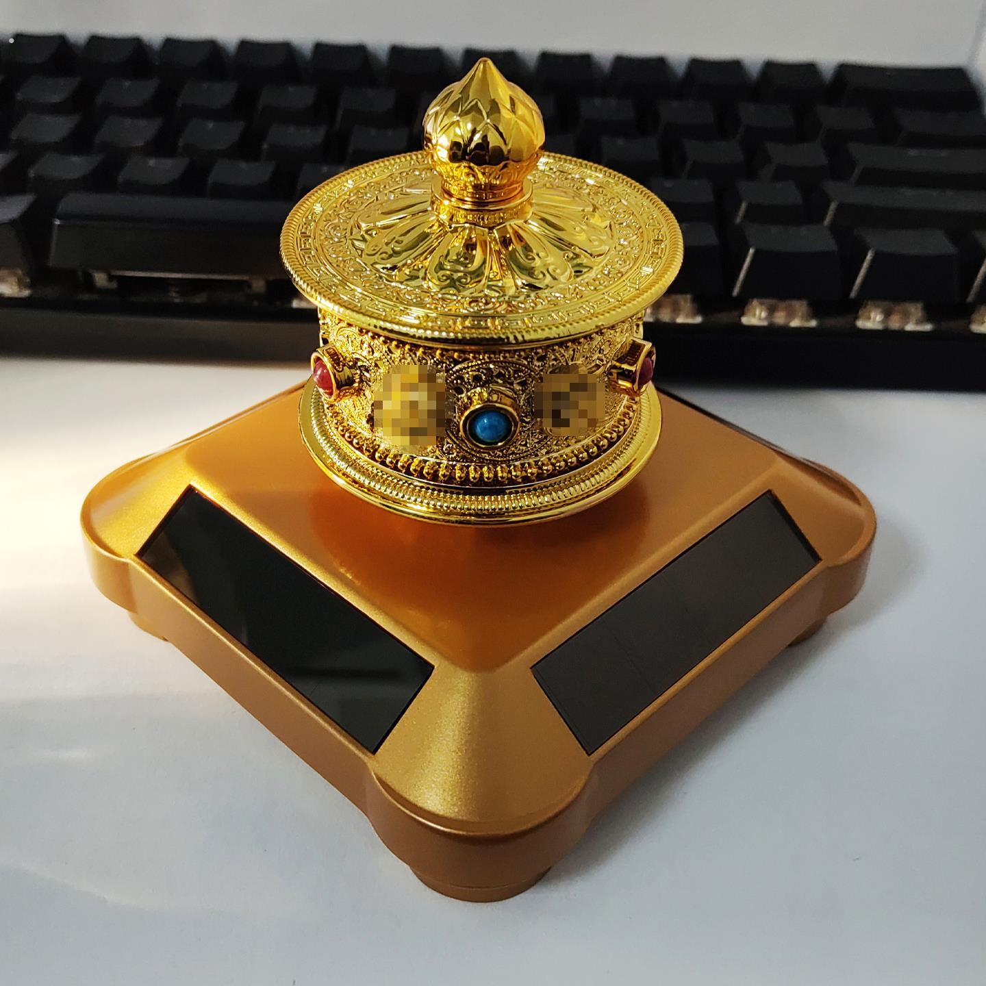 电动转经简轮藏式电动太阳能转轮经筒六字真言转经法轮转念轮