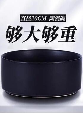 猫碗陶瓷狗碗黑色水碗黑碗猫咪狗盆狗狗碗食盆宠物喝水猫盆猫食盆