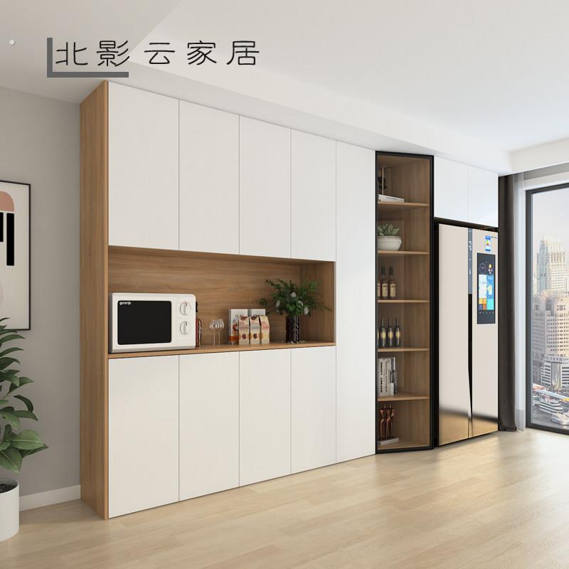 现代简约嵌入式冰箱柜餐边柜一体靠墙高柜定制酒柜客门厅储物柜