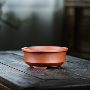 清香阁紫砂盆 唯珍手工降坡泥圆口小盆景盆 桌面菖蒲盆案头绿植花