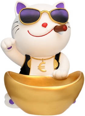 元宝招财猫摆件家用送礼玄关收纳家居发财猫新店铺前台开业礼物