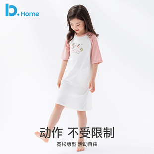 儿童睡衣女童睡裙纯棉薄款宝宝夏季短袖小孩女孩公主连衣裙空调服