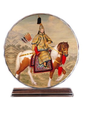 清朝皇帝努尔哈赤/皇太极/顺治/康熙/乾隆雍正画像水晶摆件工艺品