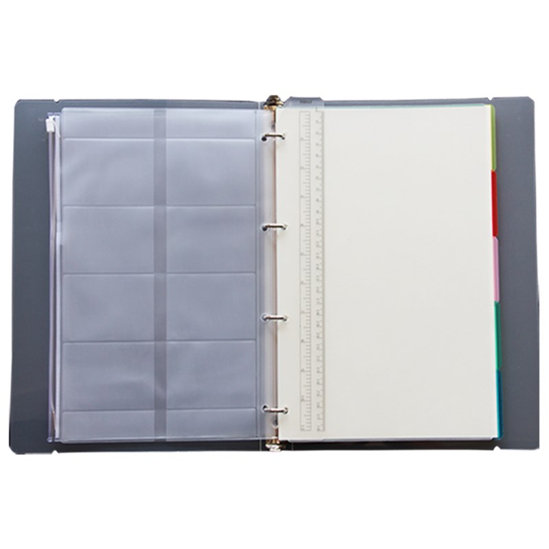 A4文件夹活页手账本加大打孔收纳磨砂斜纹横款透明包邮可定制logo