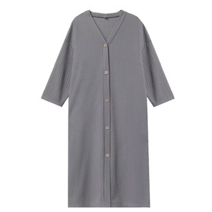 男女通用纽扣浴袍透气春夏薄款宽松休闲家居服睡觉穿的睡衣连衣裙