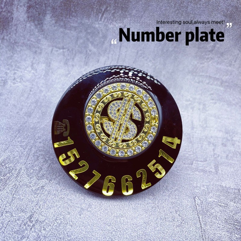 定制电话号码汽车停车牌男士减压旋转转盘个性摆件车内临时挪车牌