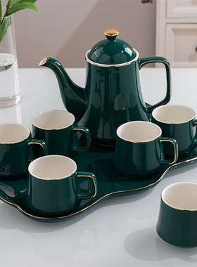 样板房间餐桌茶几描金茶具摆件水壶套装饰品展厅礼盒简约奢华厨房