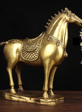 铜唐马摆件 铜汗血宝马摆件 有底铜马摆件 铜将军马摆件