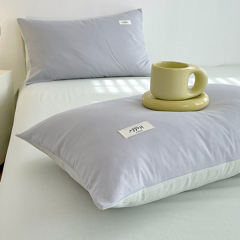 纯棉色织水洗棉枕套一对装全棉枕头套枕芯内胆套夏季48cmx74cm