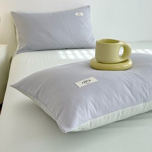 纯棉色织水洗棉枕套一对装 48cmx74cm 全棉枕头套枕芯内胆套夏季