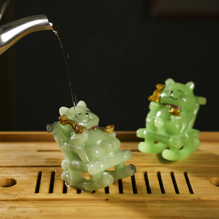国潮变色茶宠招财猫精品可养茶具摆件茶台装饰功夫茶具配件趣玩