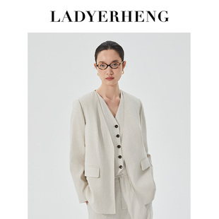 LADYERHENG25春夏女装 外套 无扣薄款 通勤简约西装