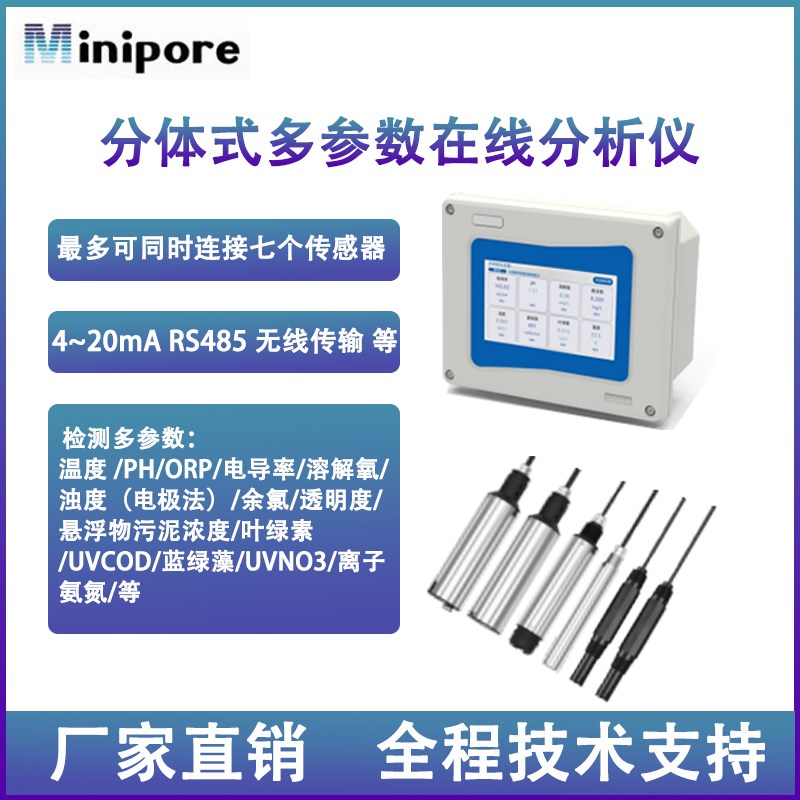 工业水质多参数检测仪PH在线分析仪电导率溶解氧余氯氨.氮浊度监