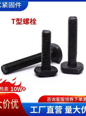 T型螺栓M6~M36T形槽用螺栓T形方颈螺丝JB1709发黑镀锌压板螺丝