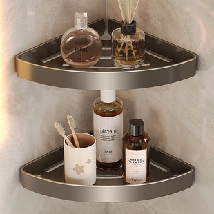 304不锈钢浴室三角置物架免打孔卫生间转角沥水收纳架小尺寸23cm