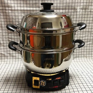 加厚款 希达多功能电热锅304不锈钢电煮锅多用锅电蒸锅28-30-32cm