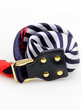 地摊货源小商品 多功能女士丝巾扣 系包包手臂脖子条纹丝巾手环