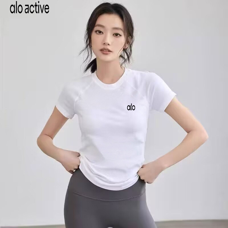 ALOACTIVE速干瑜伽短袖T恤女弹力透气紧身显瘦跑步运动健身训练衣,运动/瑜伽/健身/球迷用品,瑜伽t恤,淘宝优惠券,粉丝福利购,淘宝优惠卷