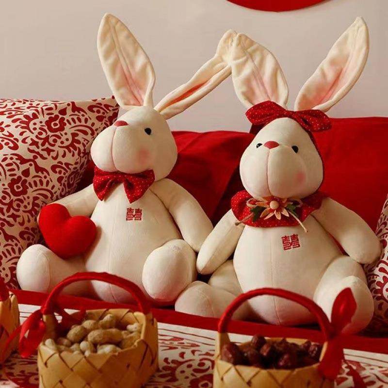 结婚压床娃娃抱枕床头情侣礼物大毛绒玩具婚房小兔子玩偶婚庆公仔