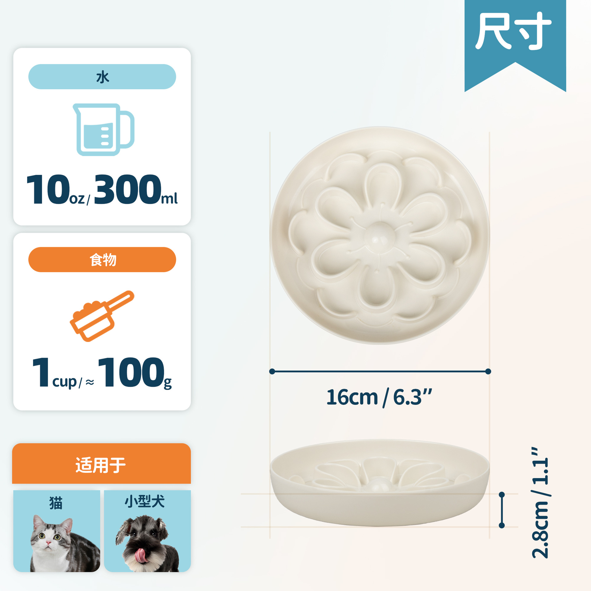 慢食碗猫用猫碗防打翻猫盆宠物碗密胺防滑猫猫食具猫粮碗猫狗喂食
