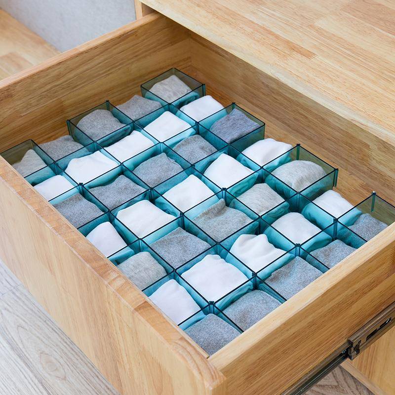 61K3蜂窝式抽屉隔板自由组合分隔板内衣袜子收纳整理格多格衣柜收
