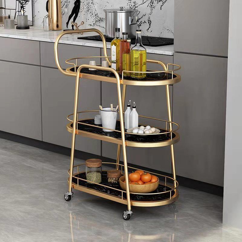 三层餐车小推车酒店商用手推车家用移动餐厅酒水车客厅铁艺茶水车