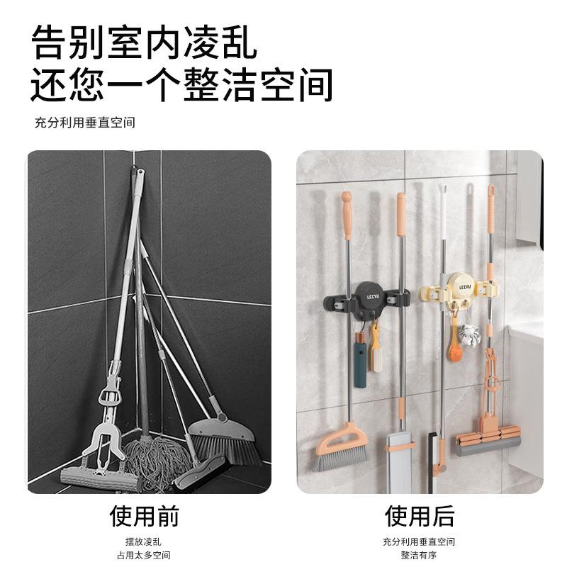 吸盘拖把夹挂钩家用置物架卫生间强力固定挂架卡扣浴室壁 挂夹承