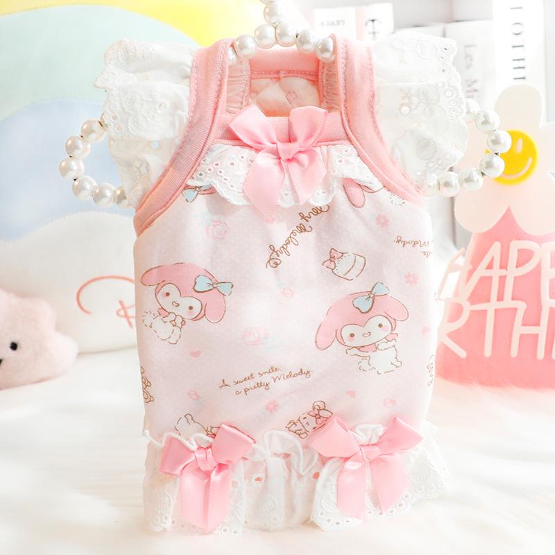 狗狗衣服秋冬装厚款猫咪公主可爱花边飞袖棉服小型犬泰迪宠物5469