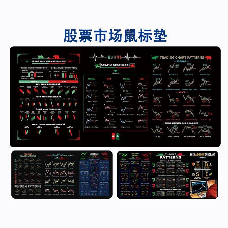 股票鼠标垫超大耐脏走势图办公室新款电脑办公欧美桌垫DJ-SBD现货