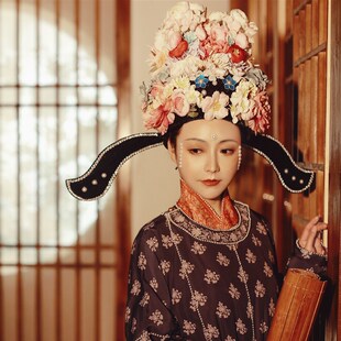 【霜翎阁丹青荟】宋制女官花帽子汉服软幞头首服圆领袍一年景