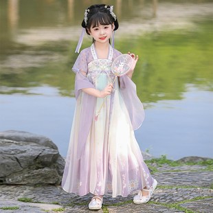汉服女童夏款超仙连衣裙夏装2x024新款唐装裙子古风儿童古装裙夏