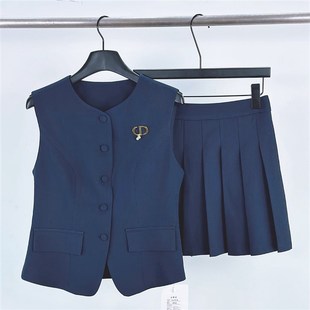 无袖 6751法式 s女夏西装 休闲套装 外套百褶短裙高级感气质两件 时尚