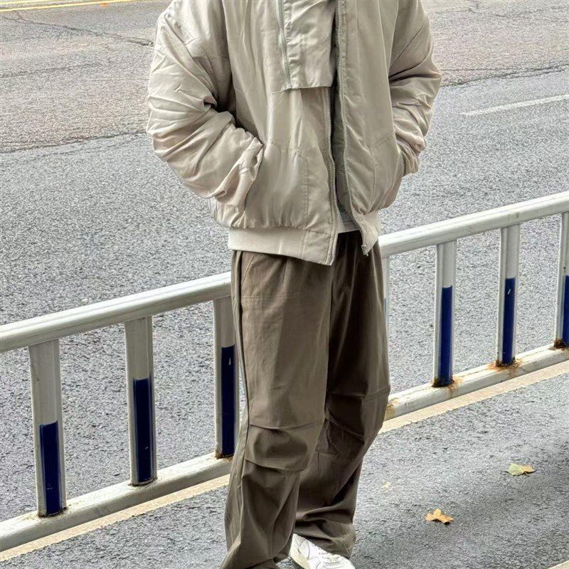 新因素新款弹力收口袖子拉链拼接棉服男设计感黑色休闲加厚棉衣