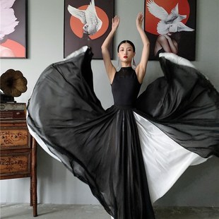 WY舞艺这就是街舞盖盖卷t珠帘中国风一片雪纺裙子水墨风套裙表演