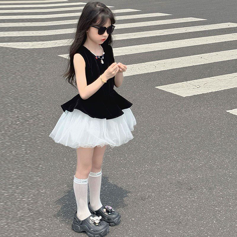 女童连衣裙2025新款儿童裙子女大C童夏装公主裙富家千金感独特漂
