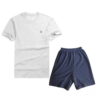 正品长航抗菌服潜艇棉麻圆领透气吸汗体能训练R服健身套装刺绣款