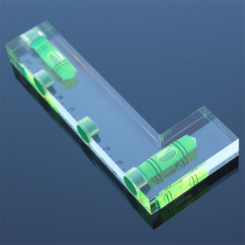 全透明水平b仪带强磁性L型水平尺双向磁铁绿色水平泡珠120x51x13m