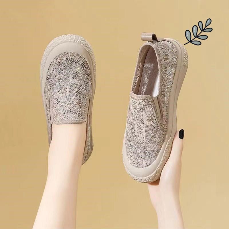 蕾丝渔夫鞋为妇女夏季2025新网软底透气滑上懒鞋孕妇帆布鞋,女鞋,休闲板鞋,淘宝优惠券,粉丝福利购,淘宝优惠卷