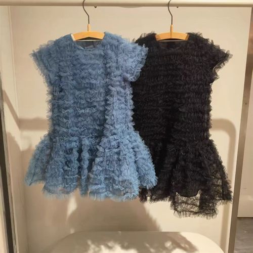 童装定制夏季新款m女童洋气公主连衣裙小女孩网纱短袖连衣裙纱裙