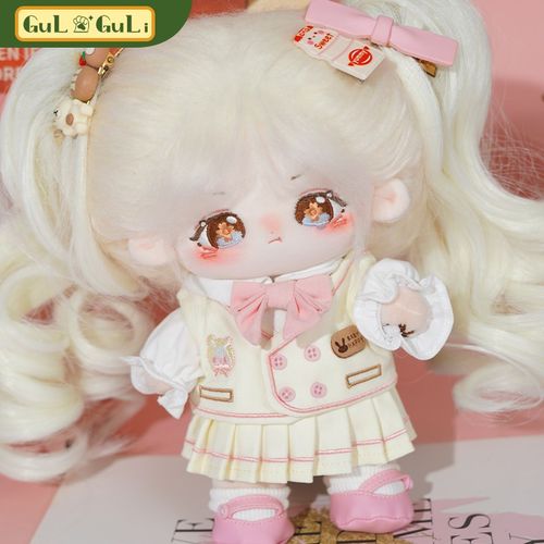 【古力古力】半糖奶盖20scm棉花娃娃衣女奶油学院风高温丝假发马