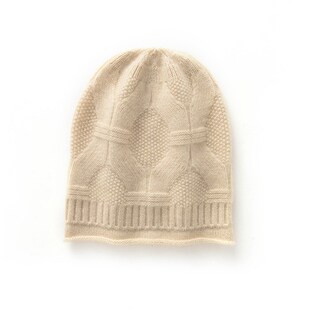 100%山羊绒帽子男女针织纯羊绒堆堆帽秋冬季 冷帽包头帽 保暖情侣款