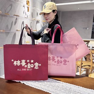 高档无纺布袋服h装 袋定制log 店用衣物加大女手提袋子购物礼品包装
