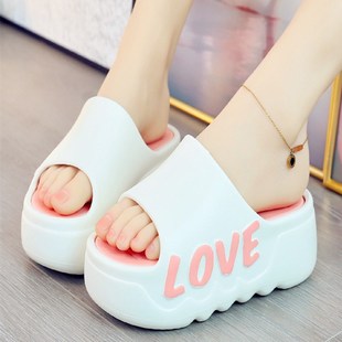 浴室洗澡防滑Z松糕底外 字母增高凉拖鞋 拖鞋 女夏厚底高跟家用韩版