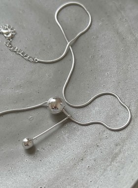 925通体纯银项链女有求必应锁骨链蛇骨链小球热卖款首饰百搭7249A