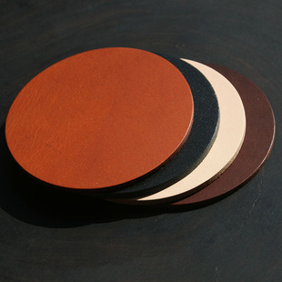 头层牛皮b植鞣杯垫日式 皮垫子茶道咖啡隔热垫办公室茶杯垫订制log