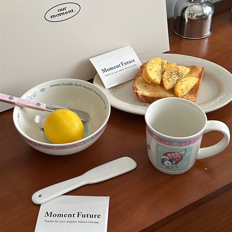 爱兔色釉餐具马杯酸奶麦片碗早餐