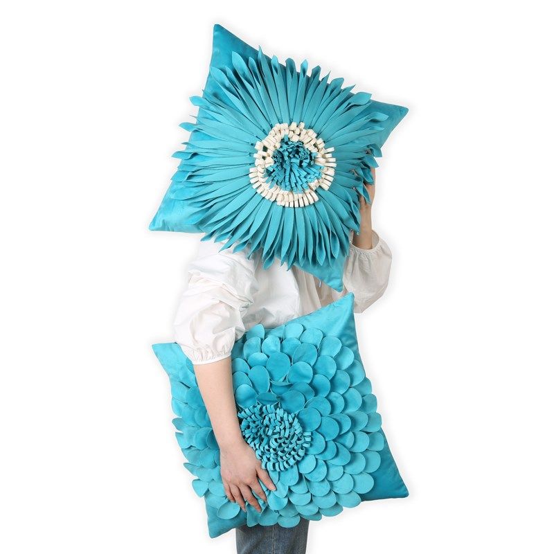 绒面立体花靠垫套轻奢复古风绣花抱枕四季客厅沙发样板房床头方枕,居家布艺,靠垫/抱枕,淘宝优惠券,粉丝福利购,淘宝优惠卷