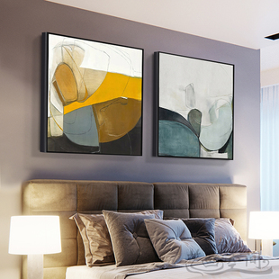 北欧风卧室墙头装饰画次卧床头挂画室内房间客房背景墙壁画免打孔
